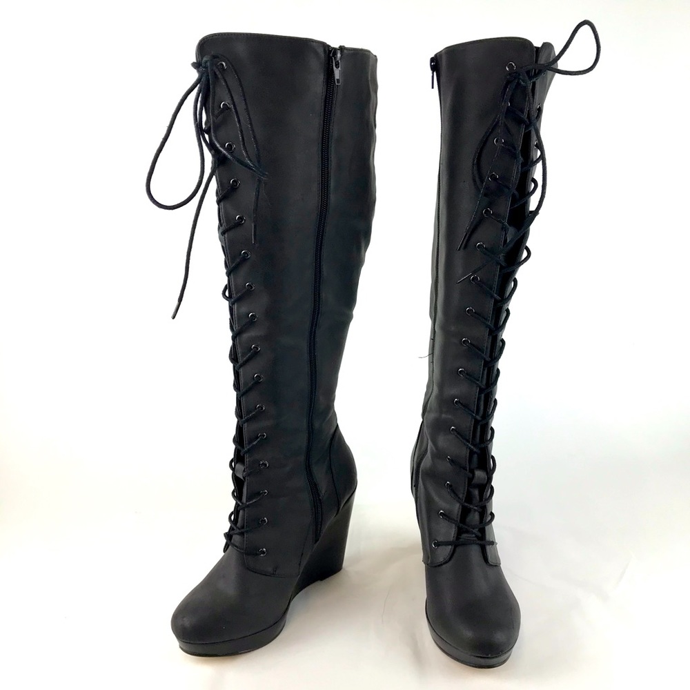 Black lace up boots from Torrid